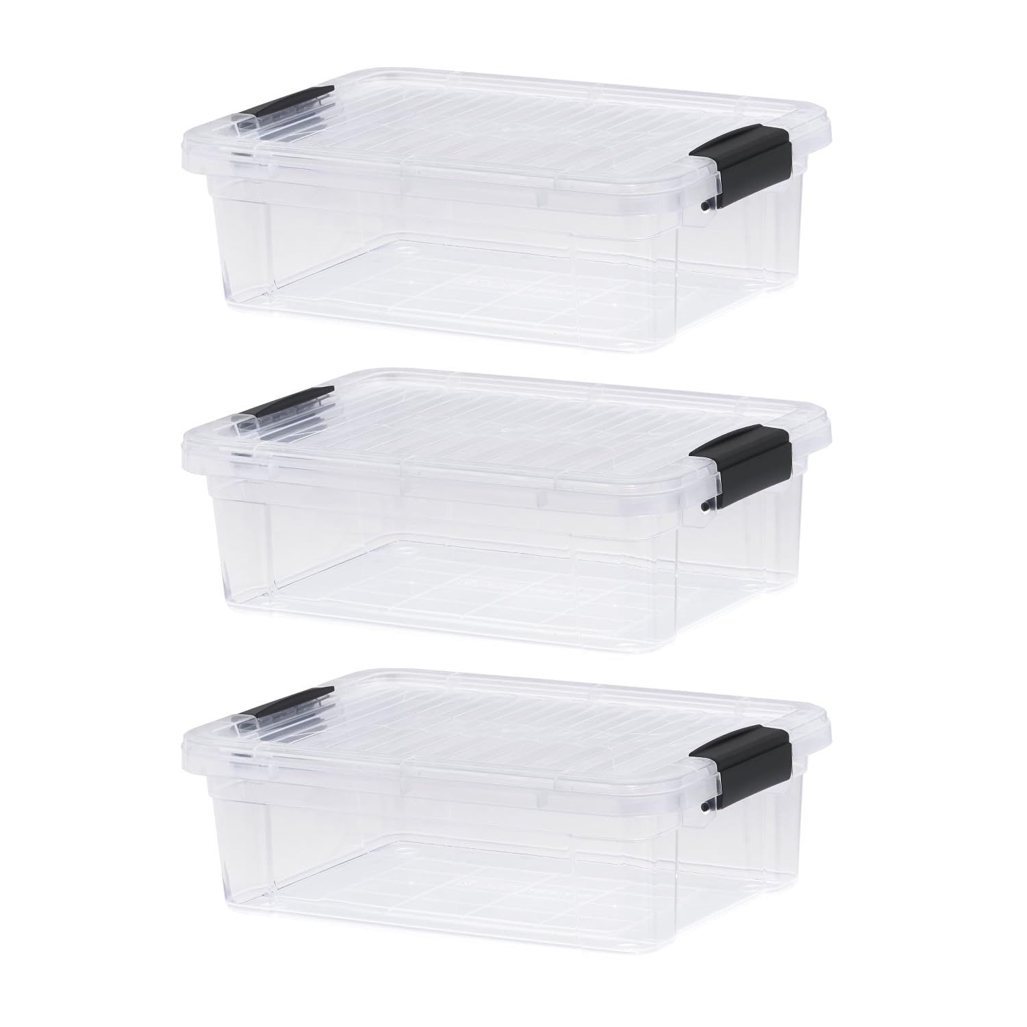 Superio 4.5 Quart Clear Plastic Storage Containers with Lids, Stackable Organizer Bins, BPA-Free Storage Boxes for Home, Office, Dorm &amp; Classroom, 3 Pack