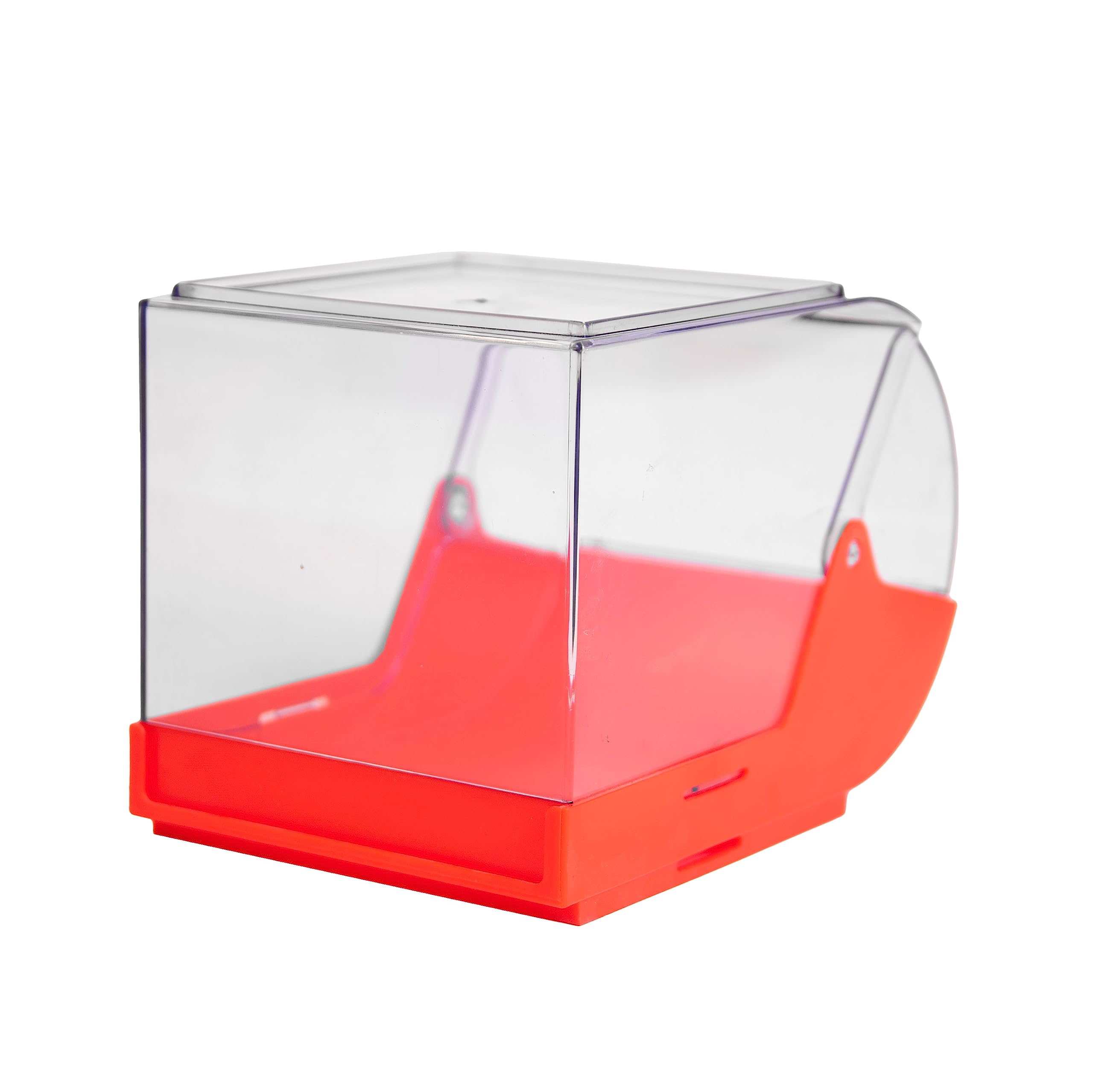 hünersdorff Stückartikelbox aus PP, mit transparentem Klappdeckel, 3,7 Liter Füllvolumen, rot (Packung mit 6)