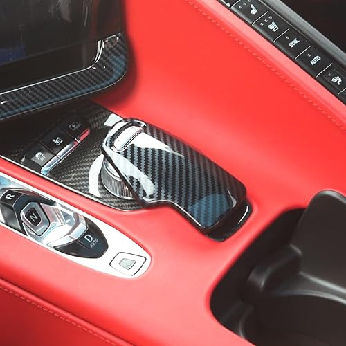 Miniatura 3 de crosselec Carbon Fiber Gear Shift Panel Cover Trim for Chevrolet Corvette C8 2020-2024(gear shift head)