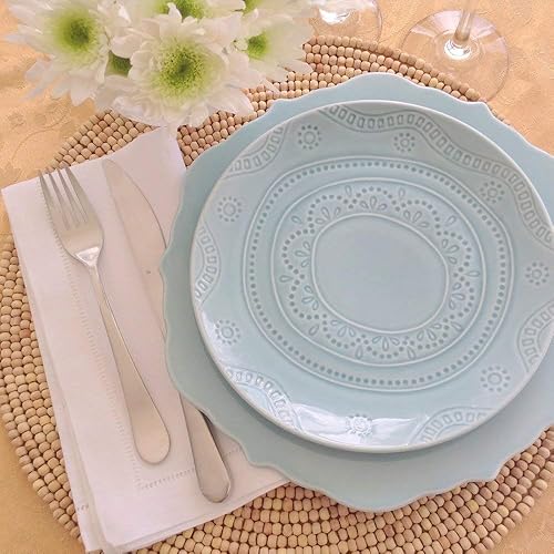 Miniatura 4 de Servilletas de cena con dobladillo de lino blanco – Juego de 6 servilletas de tela 100% lino de 20 x 20 pulgadas