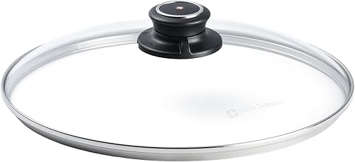 Swiss Diamond Tapa de vidrio templado térmico de 10.2in, apta para lavavajillas y horno