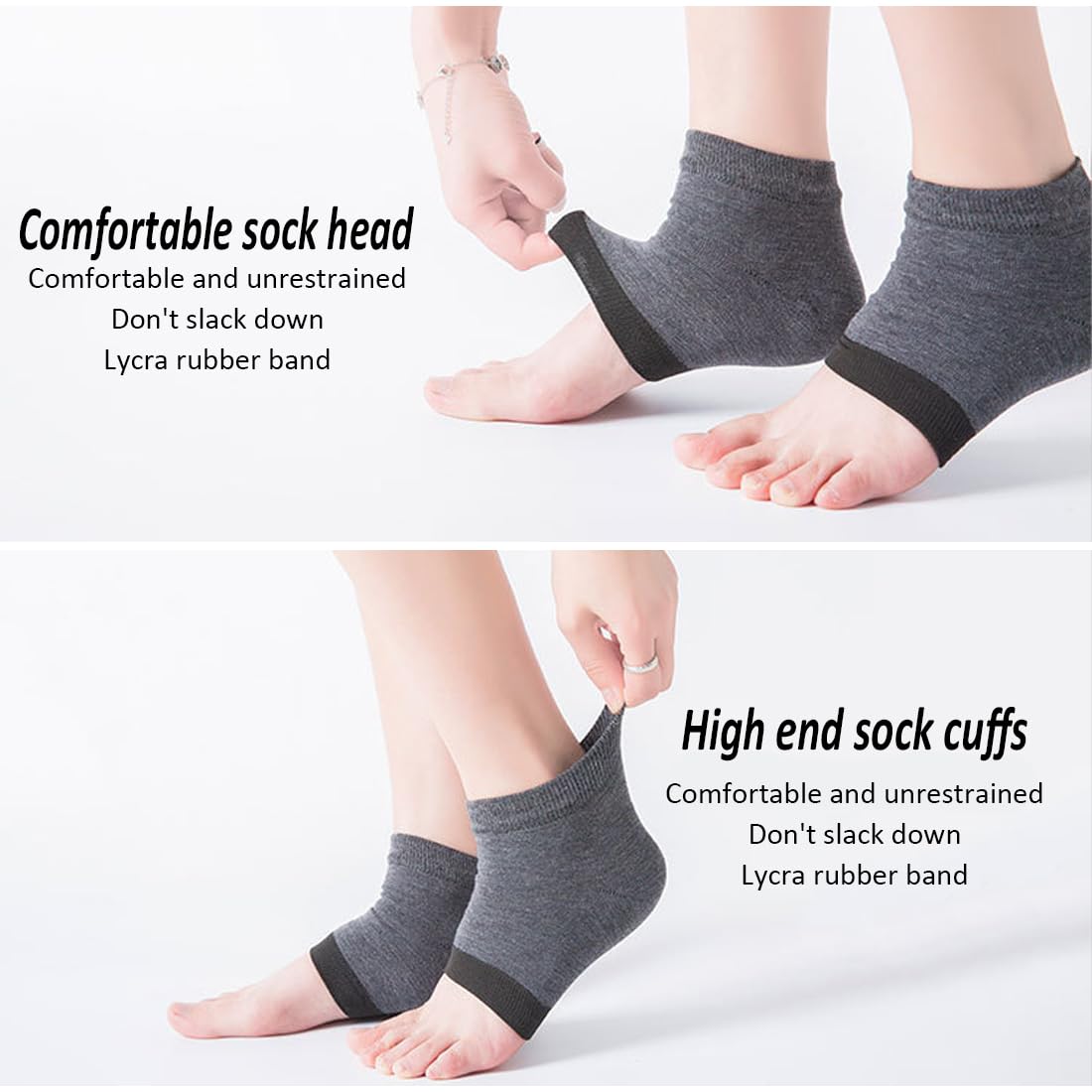 Gel-Fersen-Socken – 3 Paar Zehenlose Spa-Socken Für Trockene, Rissige Fersen, Belüftet Und Feuchtigkeitsspendend