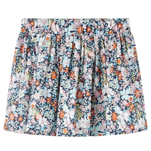 Kinderrock Blumenmuster Mädchen Rock Kinder A-Linie Minirock Dunkelblau 116