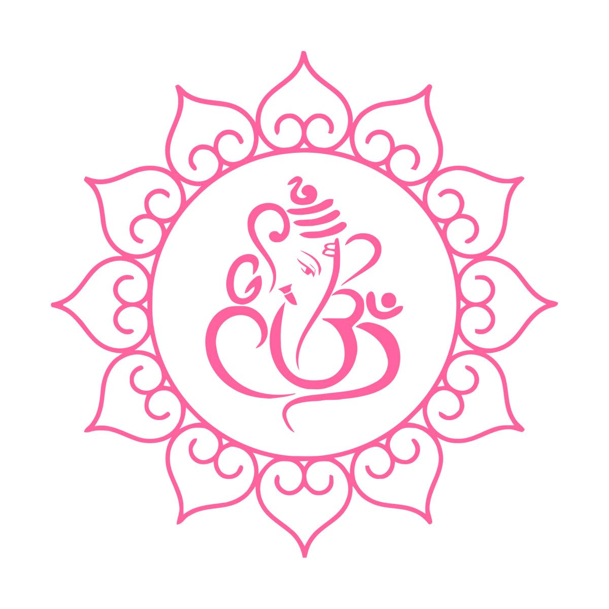 Lzhouting Wall Stickers 1878 Mandala Wall Decal Ganesh Mandala Meditation Vinyl Wall Sticker Yoga Interior Decor Design Removable Home Room Decor Decal Small - 30X30cm