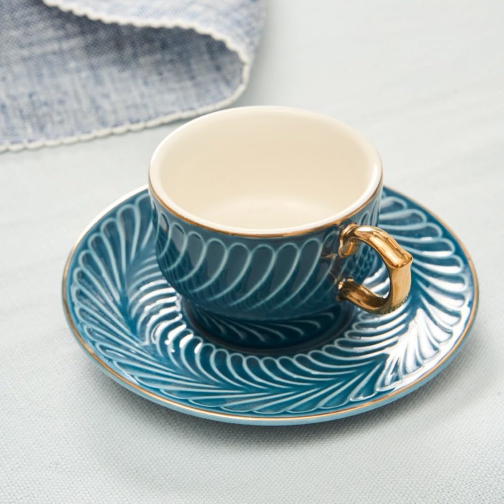 KARACA Olympian Lot de 6 tasses à café Bleu 90 ml