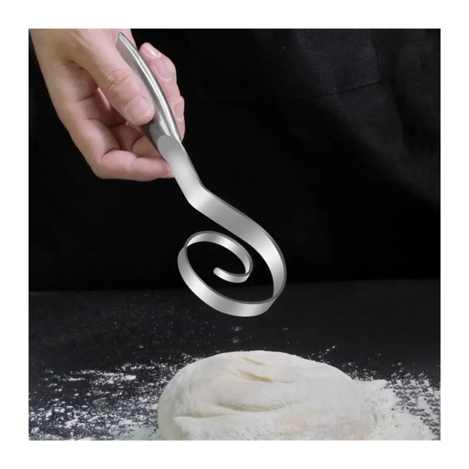 Teigbesen aus Edelstahl, dänisches Brotmischwerkzeug, ergonomischer Griff, spülmaschinenfest für Gebäck und Sauerteig