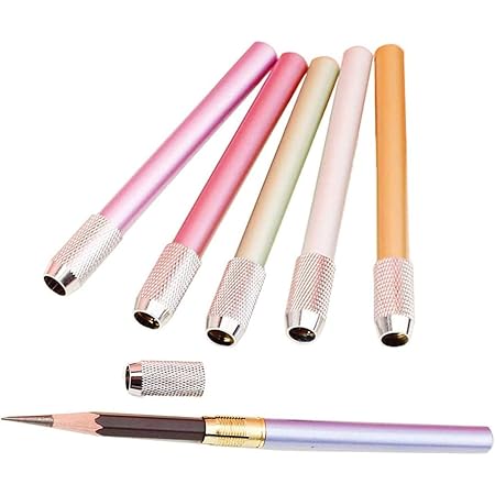 Amazon Co Jp Yiteng 鉛筆 エクステンダー 調節可能 鉛筆補助軸 鉛筆延長 文房具 学校 図面用 便利 ランダムな色 6本セット 文房具 オフィス用品