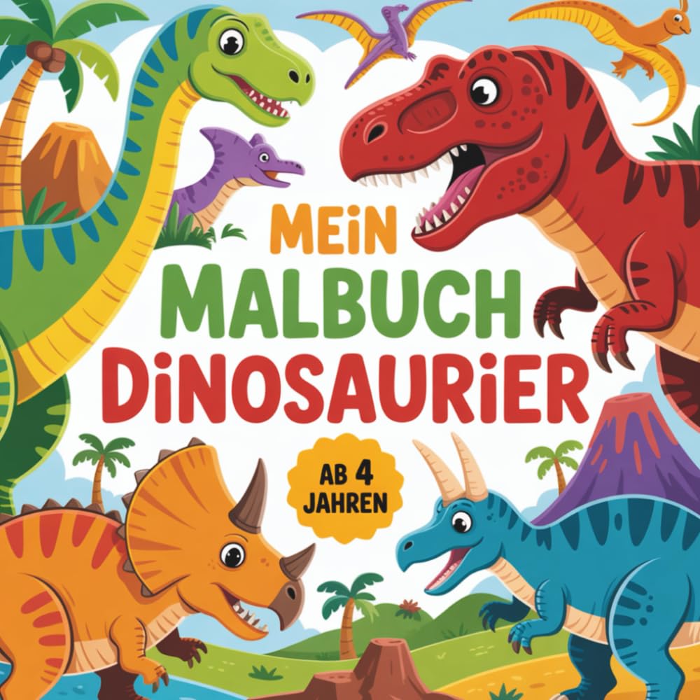 Die Welt der Dinosaurier 30 fantastische Ausmalbilder für Kinder, ab 4 Jahren