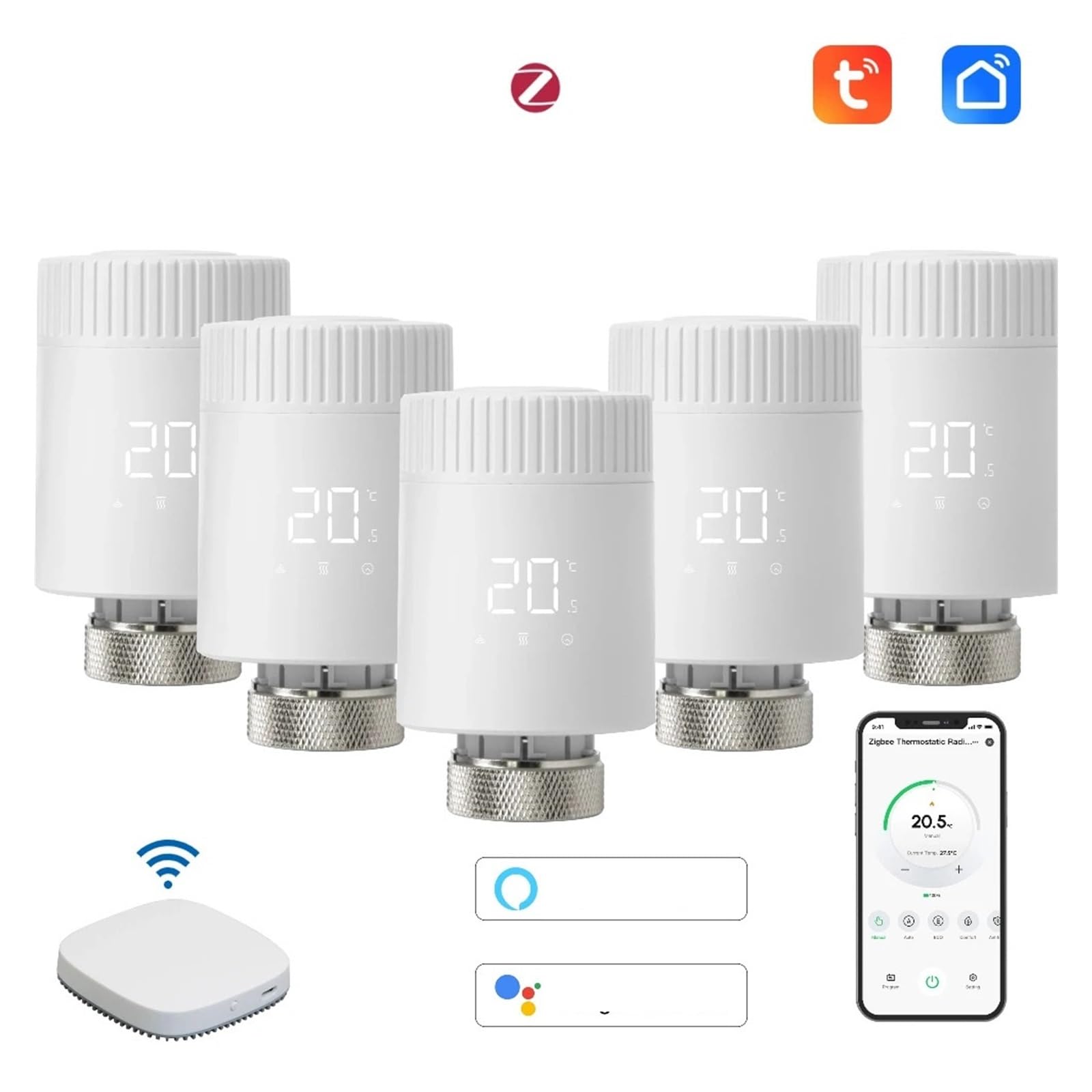 Tuya Zigbee Attuatore termostatico for radiatore Valvola termostatica intelligente Controllo remoto programmabile
