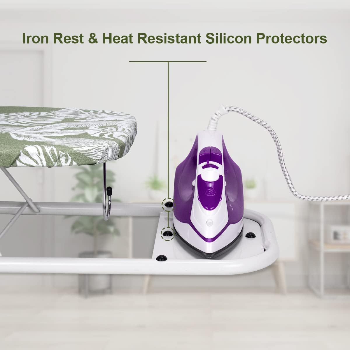 Duwee 12×32 in Table Top Ironing Board with Unique Iron Rest, Thicken Felt Padding, Heat Resistant Cover