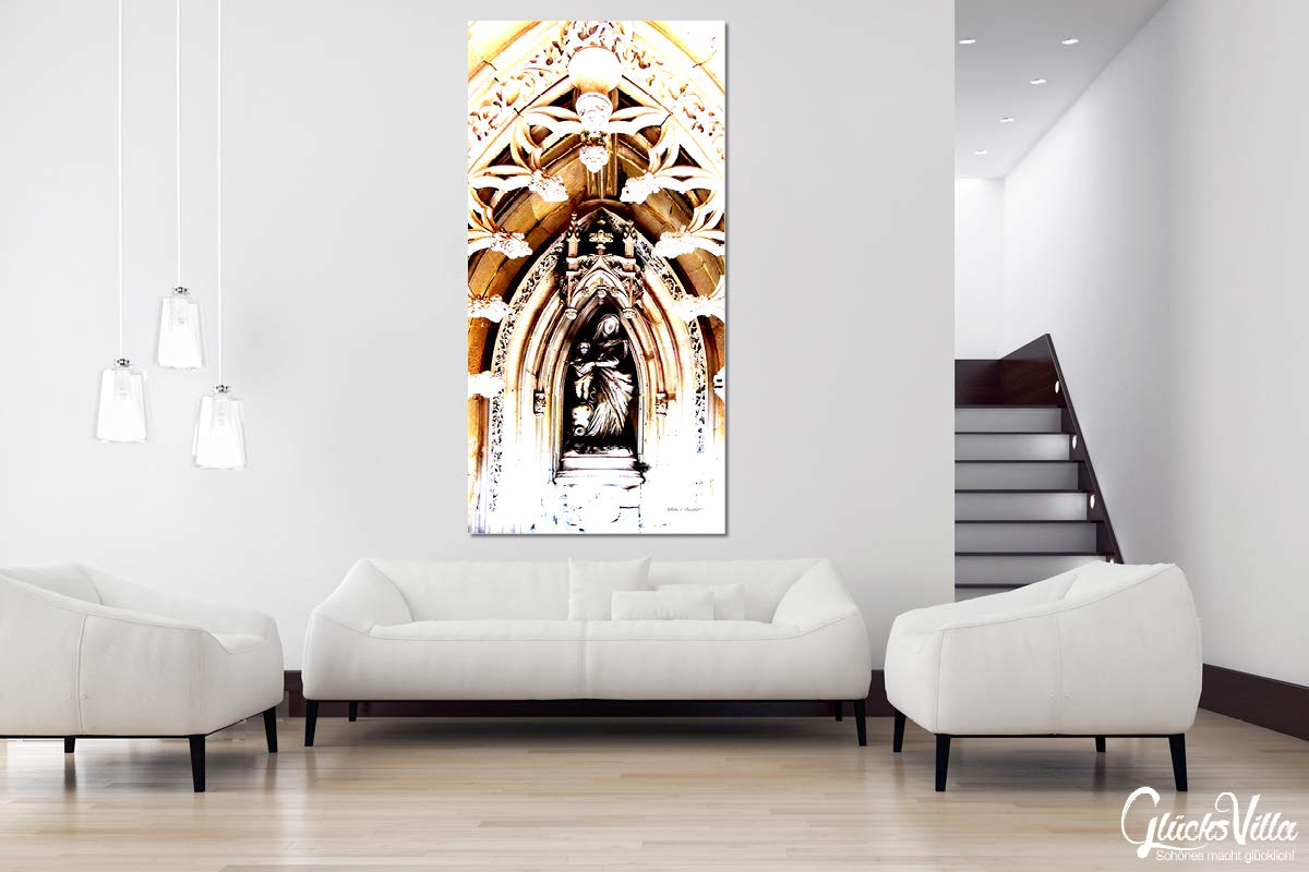 Glücksvilla - In der Kapelle 9 (Acrylglas-Bild 5 mm, 40 x 80 cm) | div. Maße - aus DE - Kunstdruck Deko Wandbild quer - Jesus Maria Kirche Altar Glaube Statue Figur Barock
