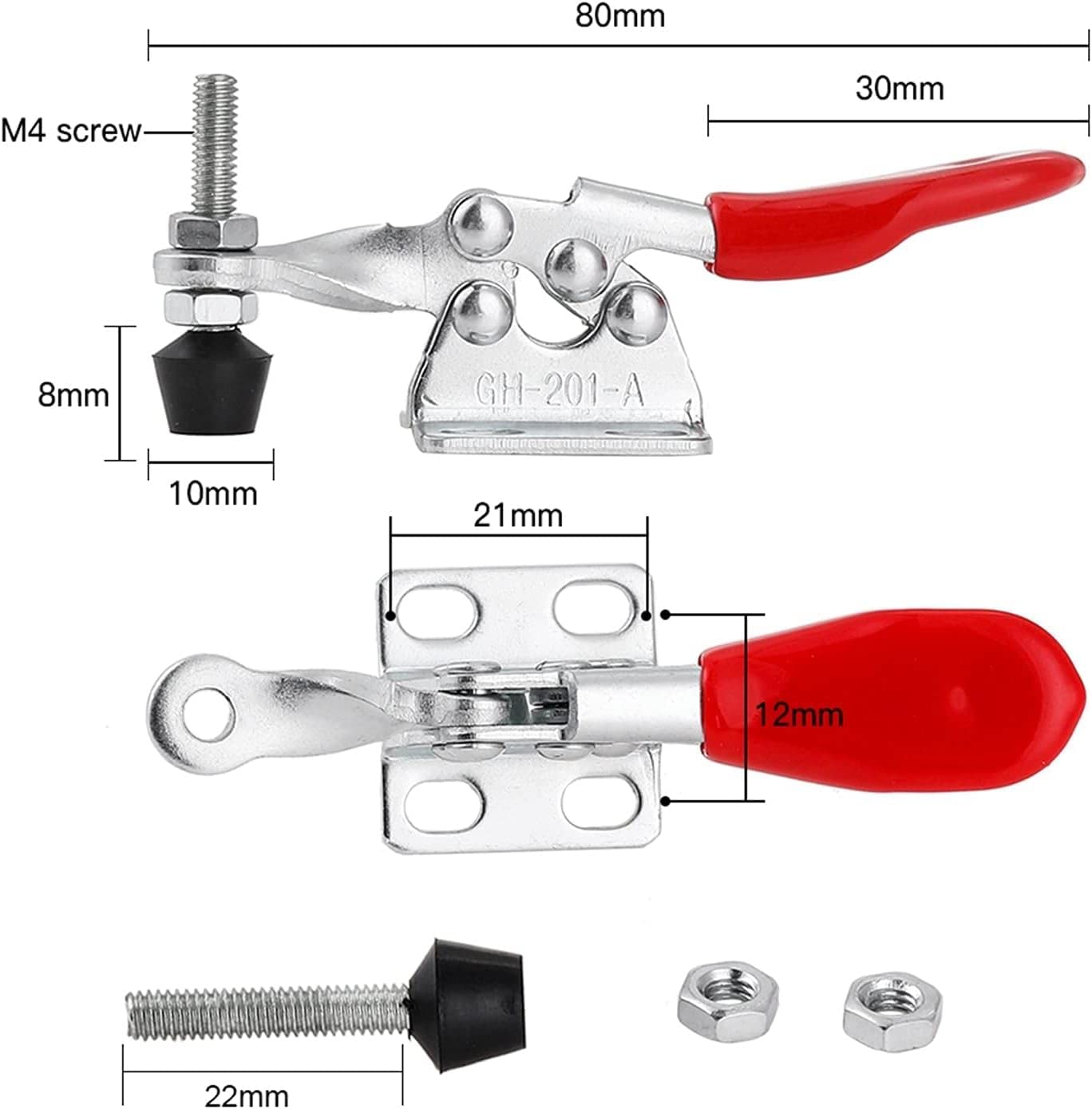 Banco da Lavoro Leggero for Utensili manuali Set di 2/4 Pezzi Orizzontali a sgancio rapido GH-201A Mano carpenteria(4pcs)