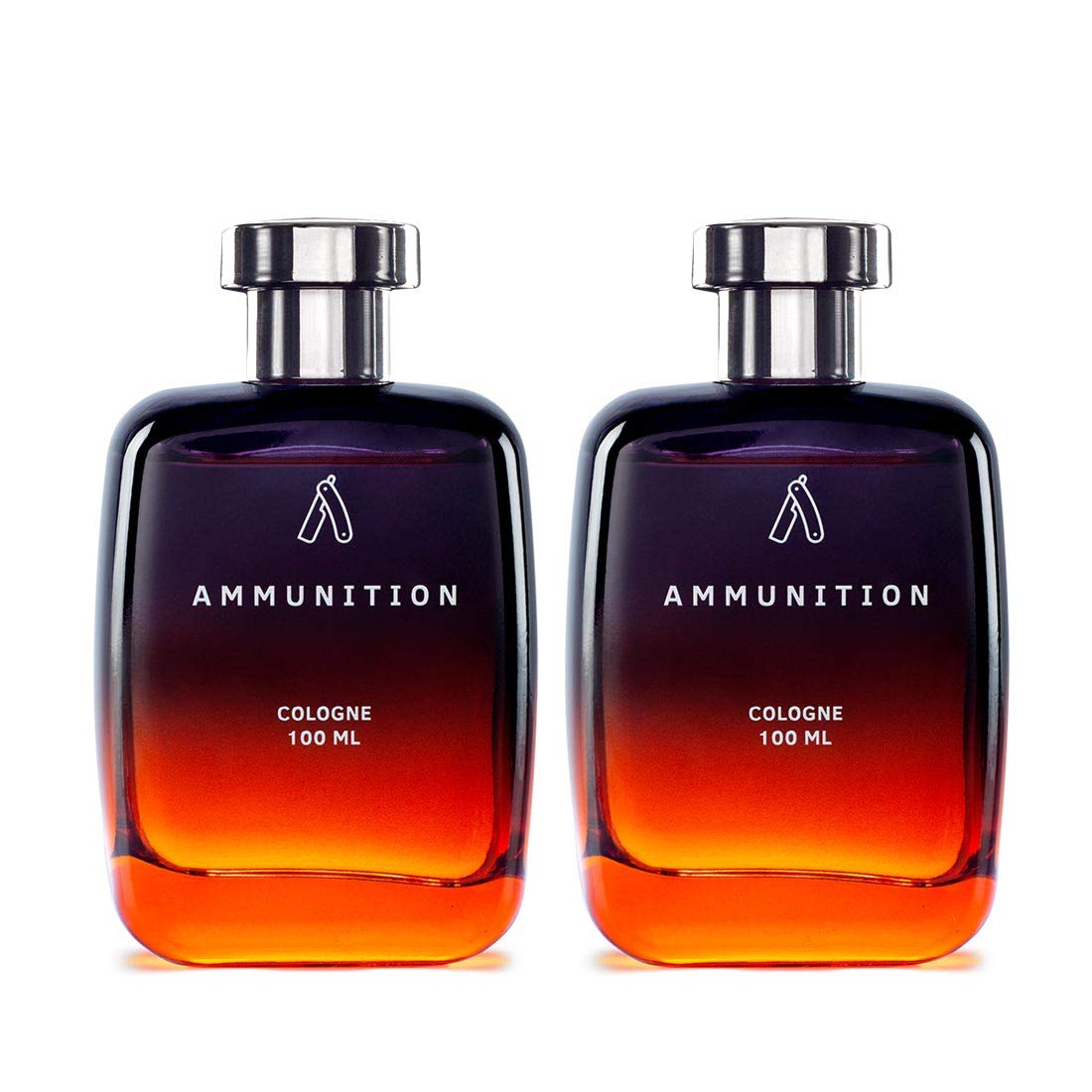 Ustraa Ammunition Cologne – 2 x 100 ml – Perfume for Men | Deep, Mysterious Scent of the Night | Long-Lasting Performance | Fresh, Spicy & Musky Notes with a Masculine Profile (Pack of 2)