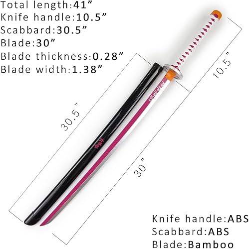 Miniatura 3 de Espada Demon Slayer, Tanjirou Rengoku Kyoujurou para uso en cosplay, pilares de Hashira y Kanata protagonista. Longitud total 41 pulgadas