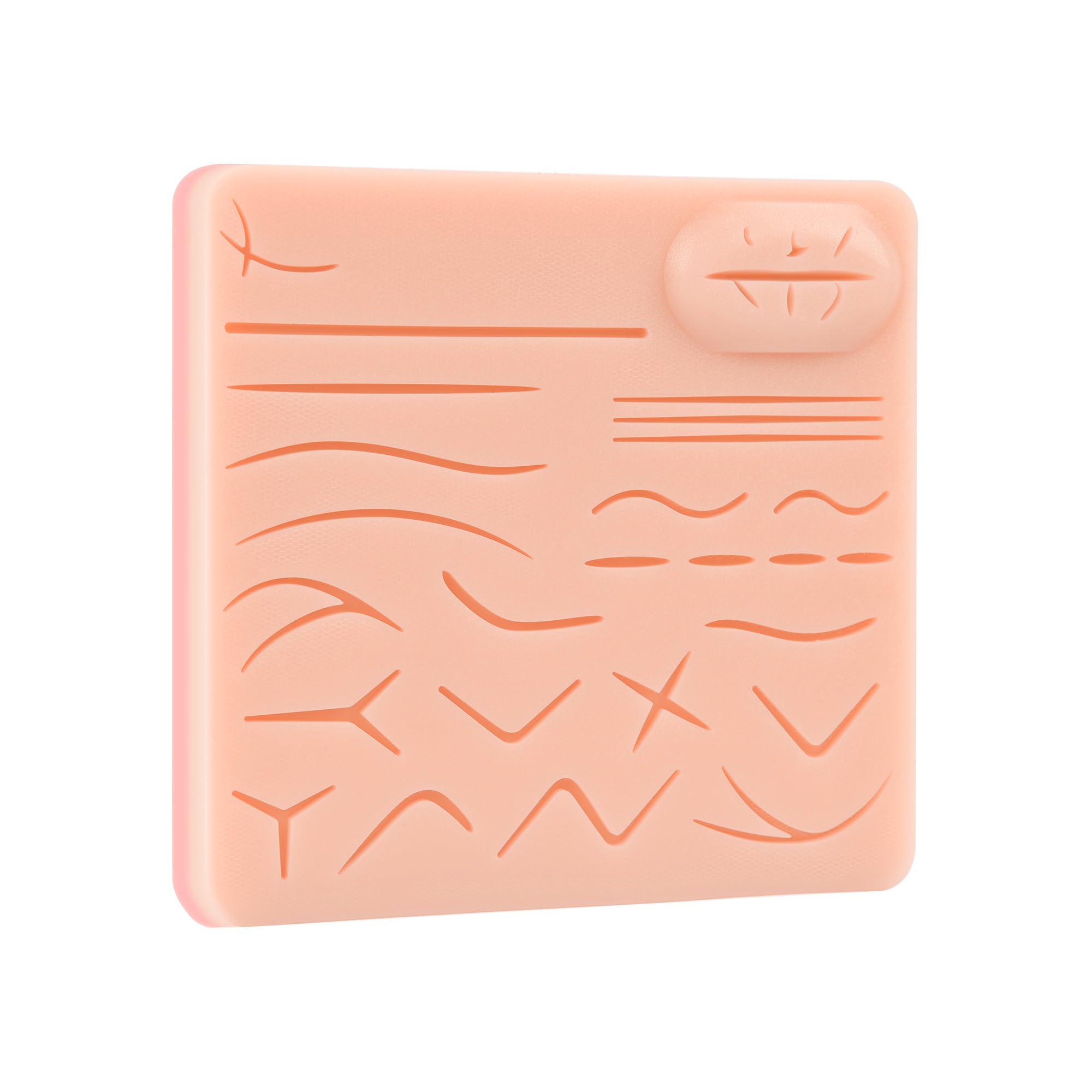Spectabilis Suture Practice Pad Three-Layer Silicone Skin Kit, Upgraded 26 pre-Cut Wounds, Includes Large Silicone Lip Suture Pads for Medical Students Training
