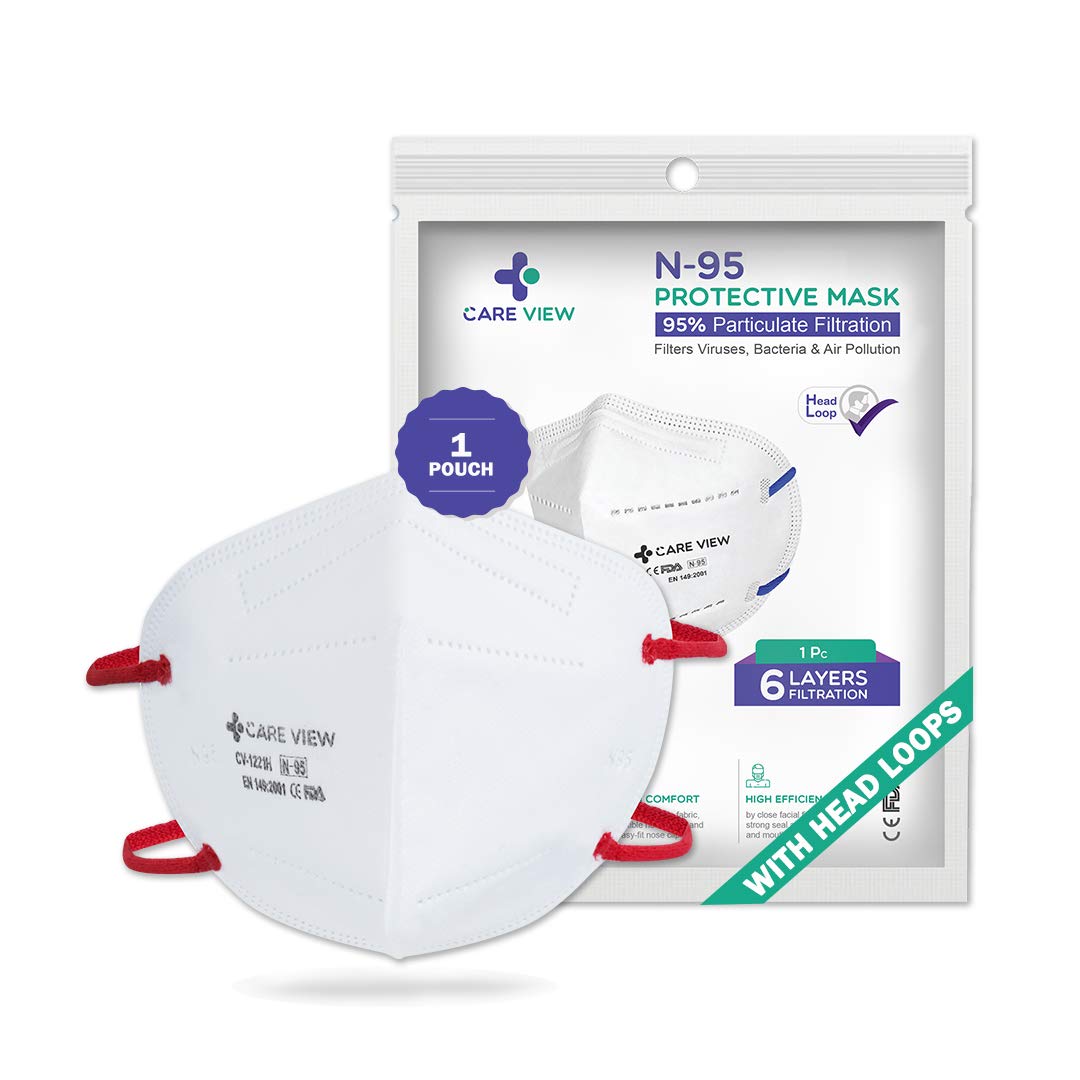 Careview N95 CV1221 H (Pack of 1) N-95 Protective Face Mask, 6 Layered Filtration with Head Band Strap (B08N6RRYMF) Amazon Price History, Amazon Price Tracker