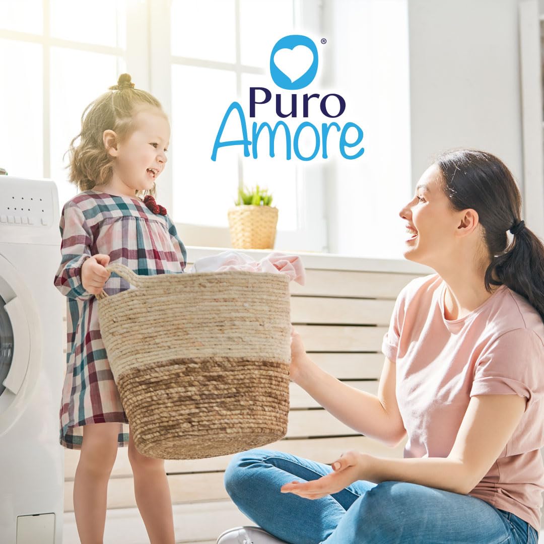 4 X PURO AMORE Essenza Concentrata Bianco Latte Bucato e Pavimenti – Profumo concentrato per biancheria e pavimenti – 40 lavaggi 200 ml + portachiavi Beni Culinari