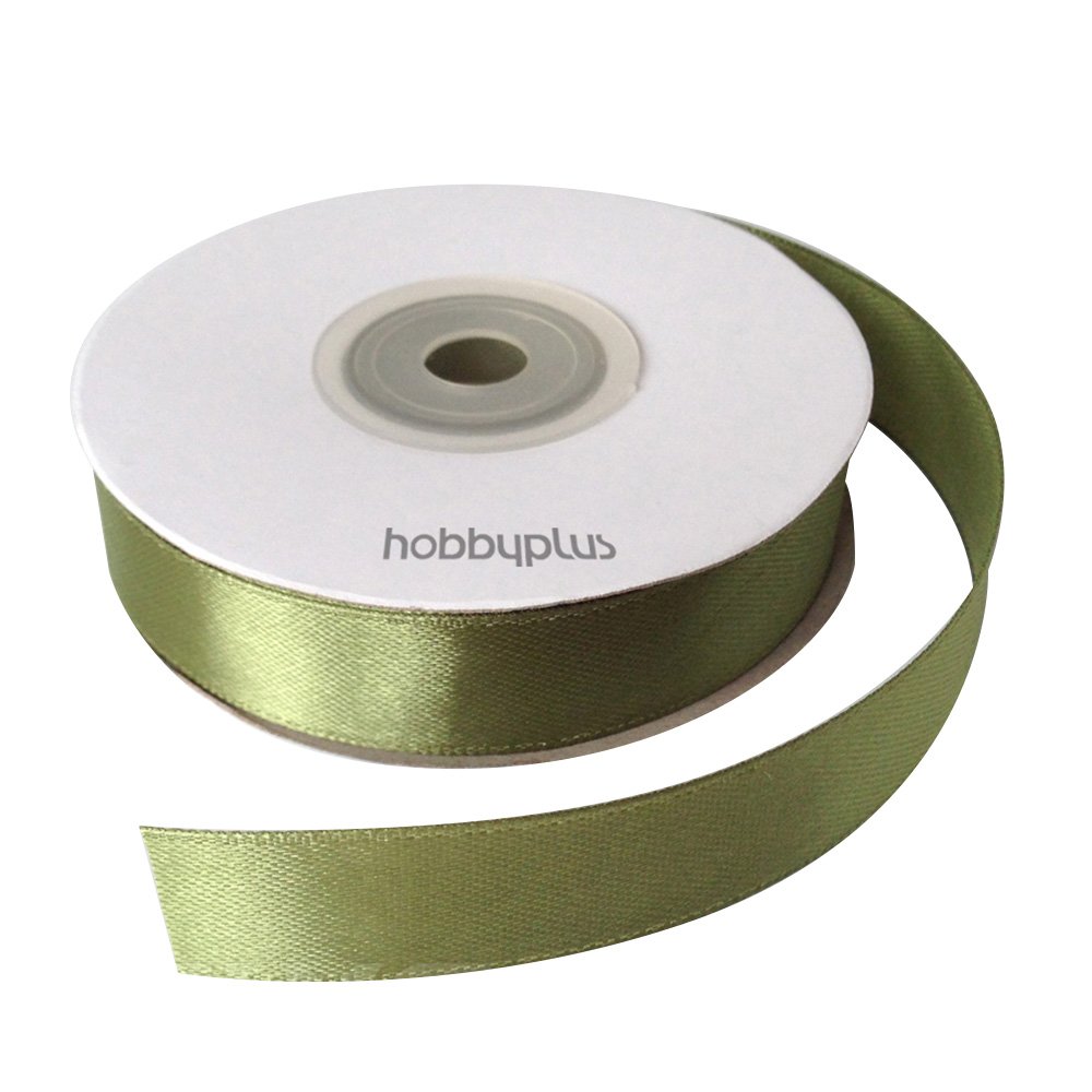 Www.hobbyplus.co.uk #563: Olive 22Meter Full Reel 15Mm Satin Ribbon