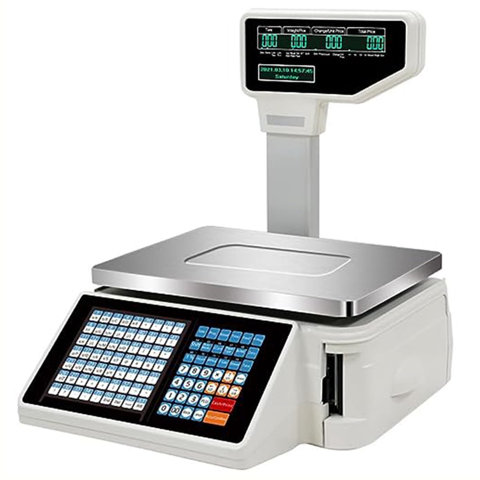 JKJZSALJ Digital Price Computing Scale Thermal Printer,Commercial Price Label Printing Scale,Electronics Scale Cash Register,For Supermarket Convenience Store,Machine