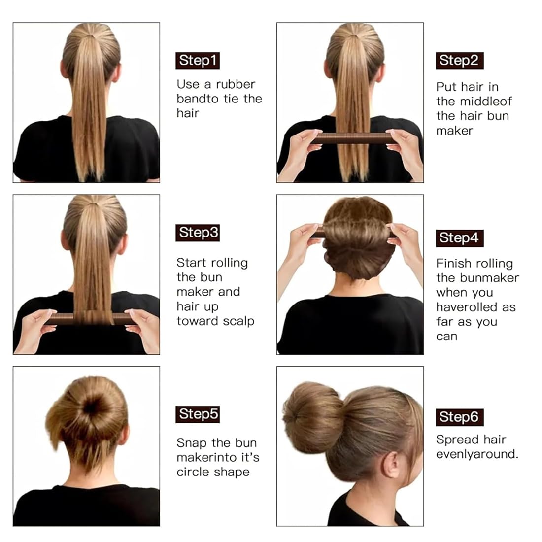 3 Pezzi Chignon per Ciambella,Chignon Facile Per Capelli Chignon Bun Maker, Fashion Hair Styling Clip Hairstyle DIY Tool per Ragazza Donne
