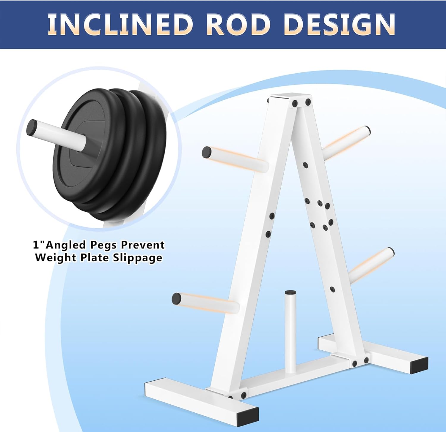 Weight Plate Rack, Weight Tree, Home Gym Storage Stand, Holds 300 lbs