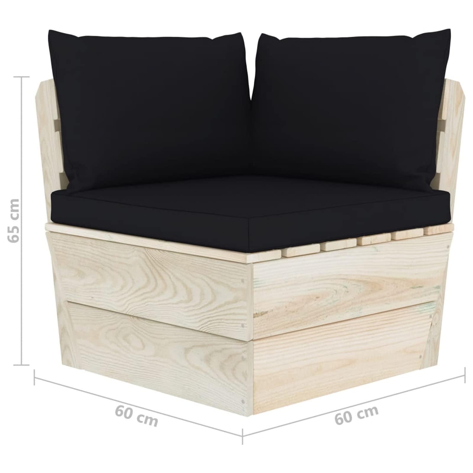 Sofá de palets de jardín 2 plazas con Cojines Madera de Abeto palets terraza Exterior Sofa terraza Exterior Muebles de jardín de Palet Sofa de Jardin - 3063391
