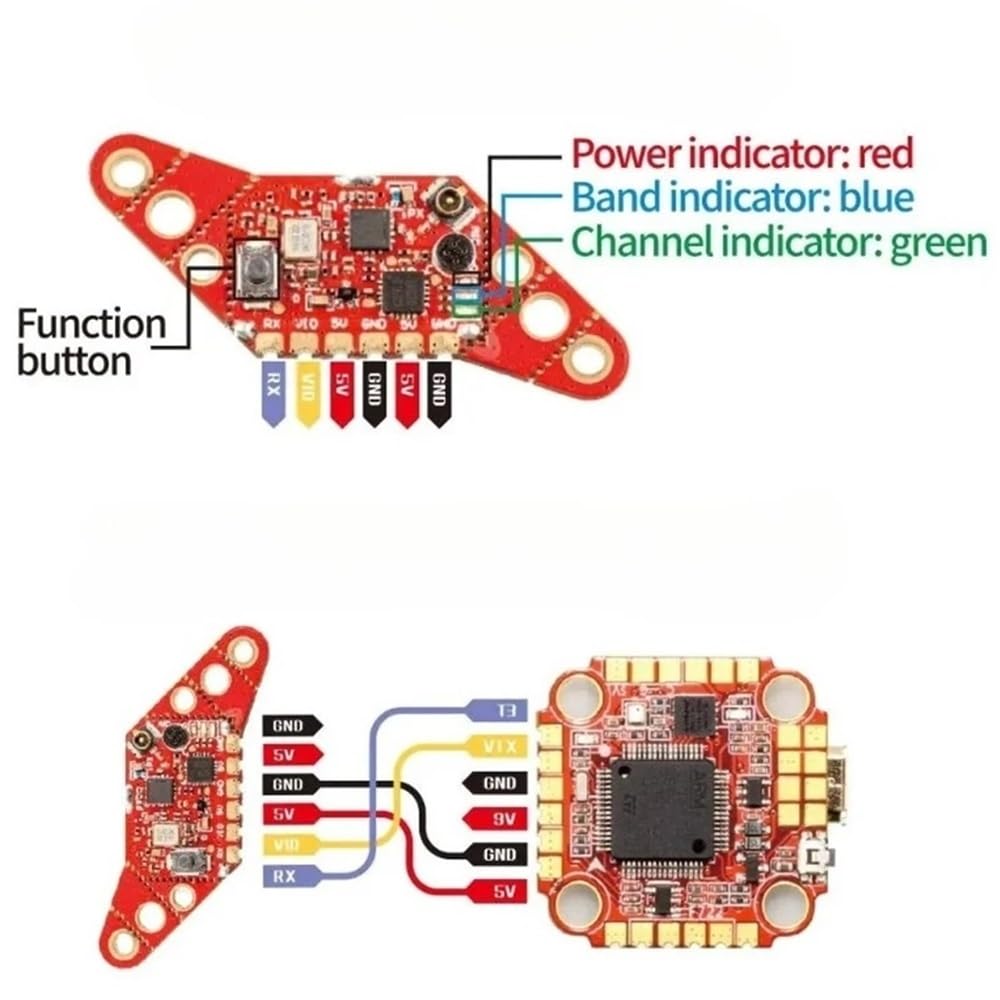 1 stücke VTX Video Sender 5,8G 40 Kanäle 350mW Eingebautes Mikrofon 2,4G Fit for FPV Racing freestyle Drohnen
