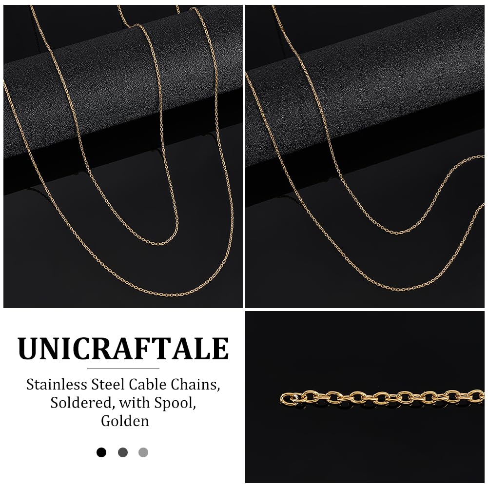 UNICRAFTALE Chaîne Collier 10m Acier Inoxydable - Chaîne Câble Fine Pour Fabrication Bijoux