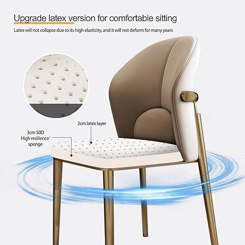 Miniatura 6 de Silla de comedor, sillas de cocina de cuero, sillas de comedor con patas de metal, silla de sala de espera para vestíbulo, sala de entrenamiento,