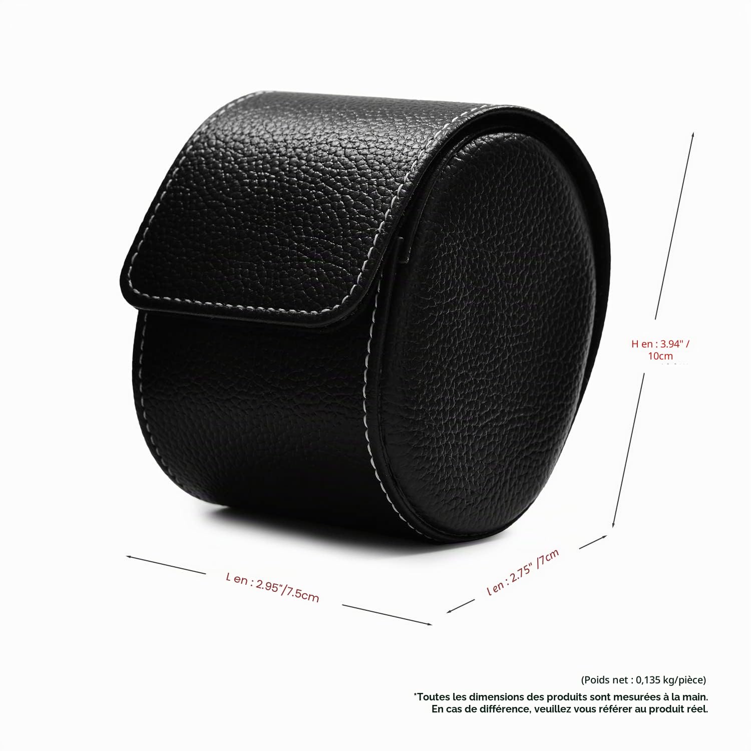 Oirlv Luxe PU Cuir Etui Montre,Boite a Montre Homme,Rangement Pour Coffret Cadeau Noël Anniversaire Boite Montre(Noir)