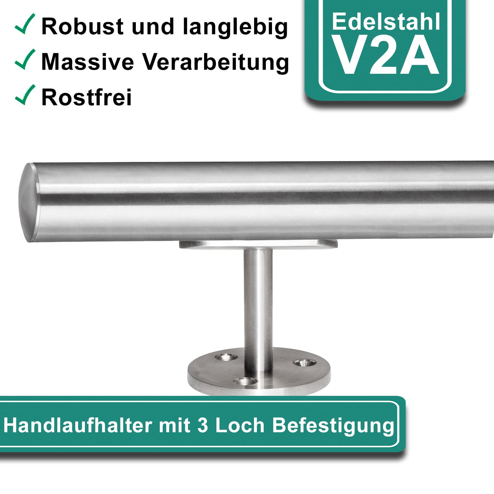 HTOEZA Support De Main Courante - 2 Supports De Main Courante En Acier