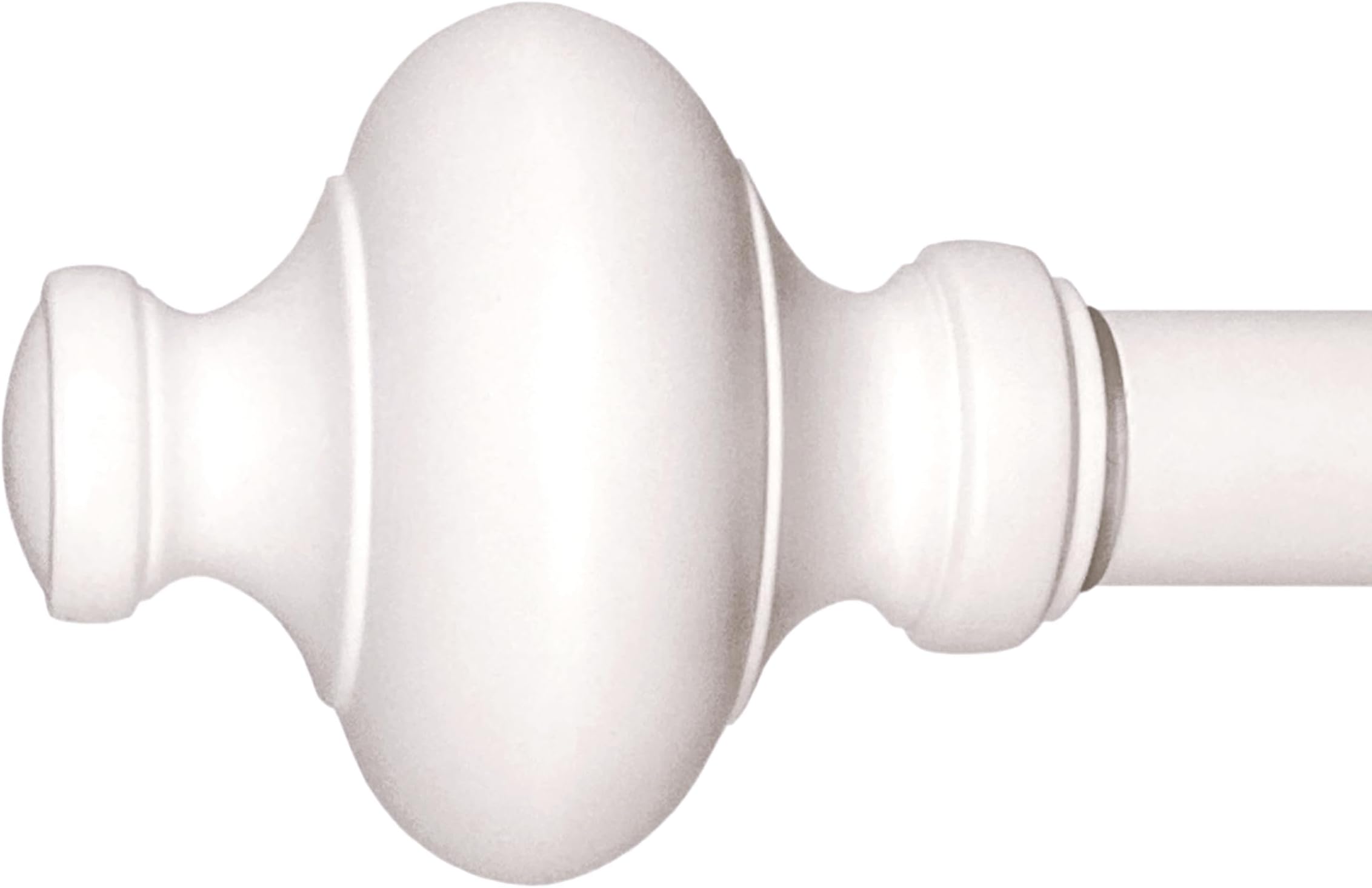Cardiff 12-20 Inch Adjustable Side Curtain Rod Set Pair, 1 Inch Diameter in White