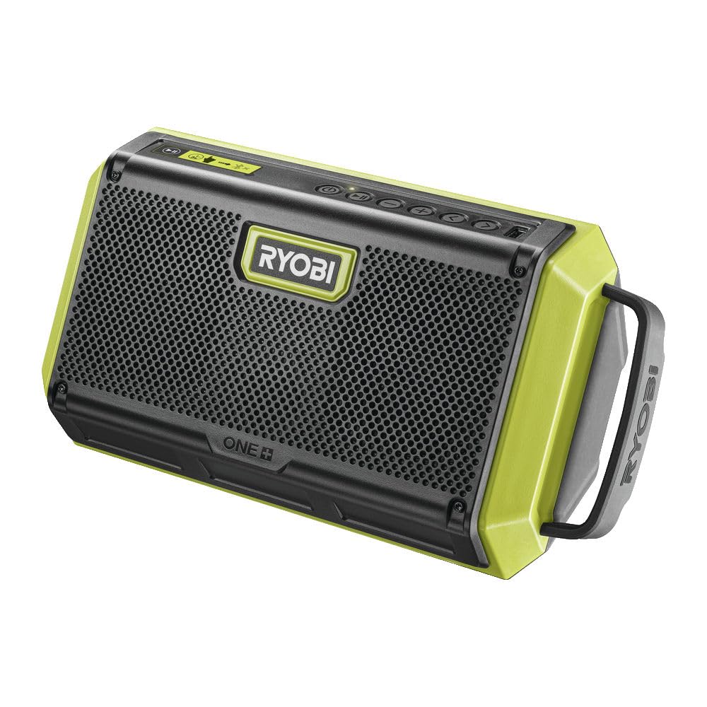 RYOBI - Radio de Chantier sans Fil 18V One+ RBT18-0 – Bluetooth, AUX, Son Clair, Résistance Chocs et Poussières – Batterie Non Incluse