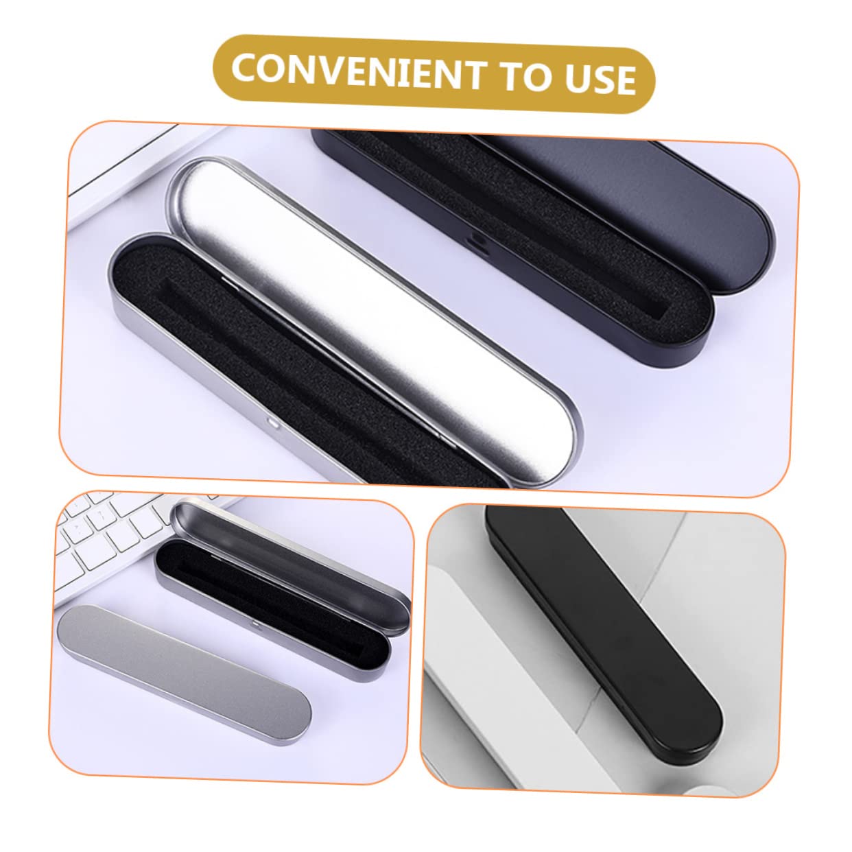 jojofuny 10 set Scatola Portapenne Porta Cancelleria Portapenne Organizer Contenitore Per Penne Da Scrivania Con Scomparti Contenitori In Metallo 4 pezzi * 10