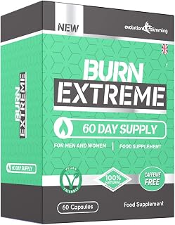 Burn Extreme High Strength Weight Loss Supplement - Caffeine-Free and Vegetarian - with Added Vitamins for Immune Support