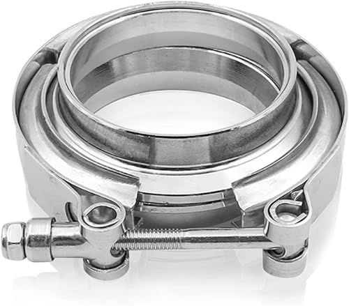 Yonput 1 abrazadera de escape de acero inoxidable de 3 pulgadas, con abrazadera de perno en V, modificación del tubo de escape de automóvil, clip de