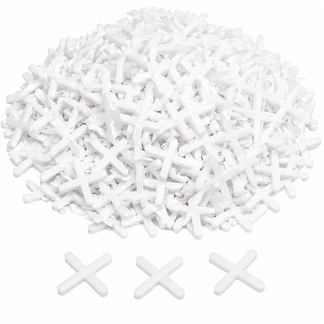 500 Pcs Tile Spacers, 5mm Tile Spacers, Wall Floor Tile Plastic Cross Spacer, Reusable Plastic Cross Spacers for Wall Floor Tile, Slab Leveling, Road Mat, DIY Paving, for Accurate Tile Positioning