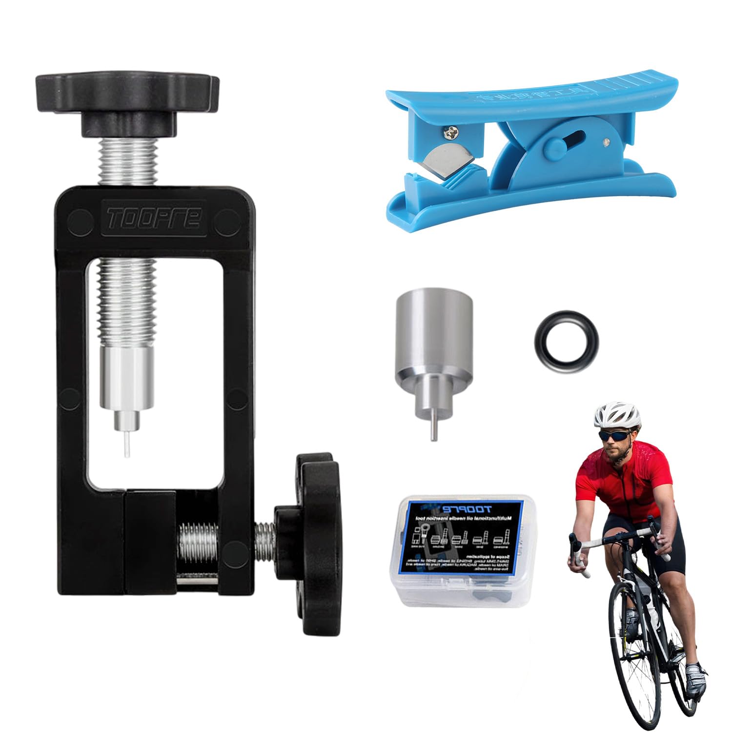 XIAQICA Nadeltreiber Einsetzwerkzeug, Fahrradwerkzeug Einsatz mit Hydraulikschlauch Schneider Fahrradölnadel Einsetzwerkzeug für Rennrad und 