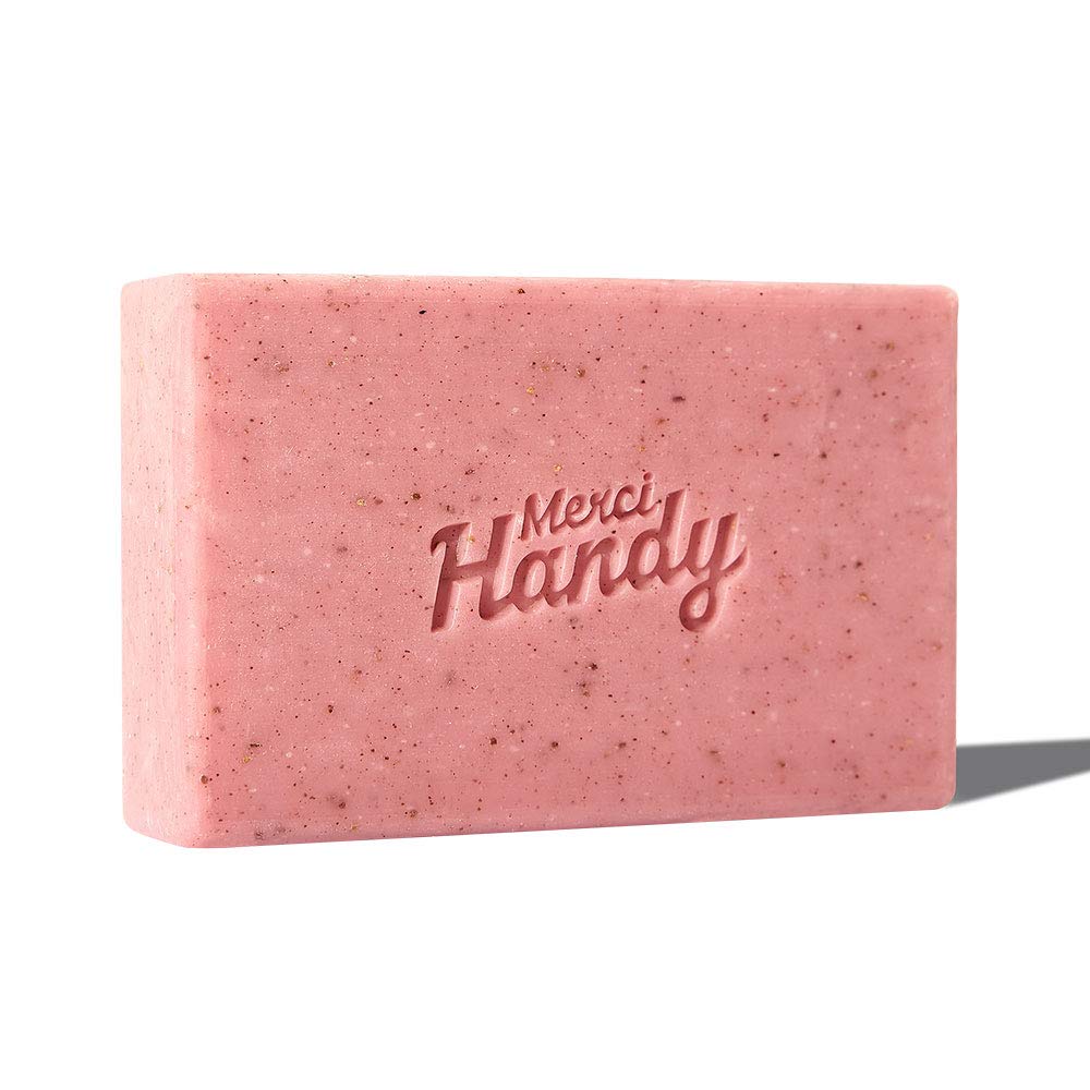 Merci HandyNatural superfatted bar soap (100g) - for Hands and Body - Moisturizing & Exfoliating - Flower Power Scent[Amazon-developed Certification] Compact by Design