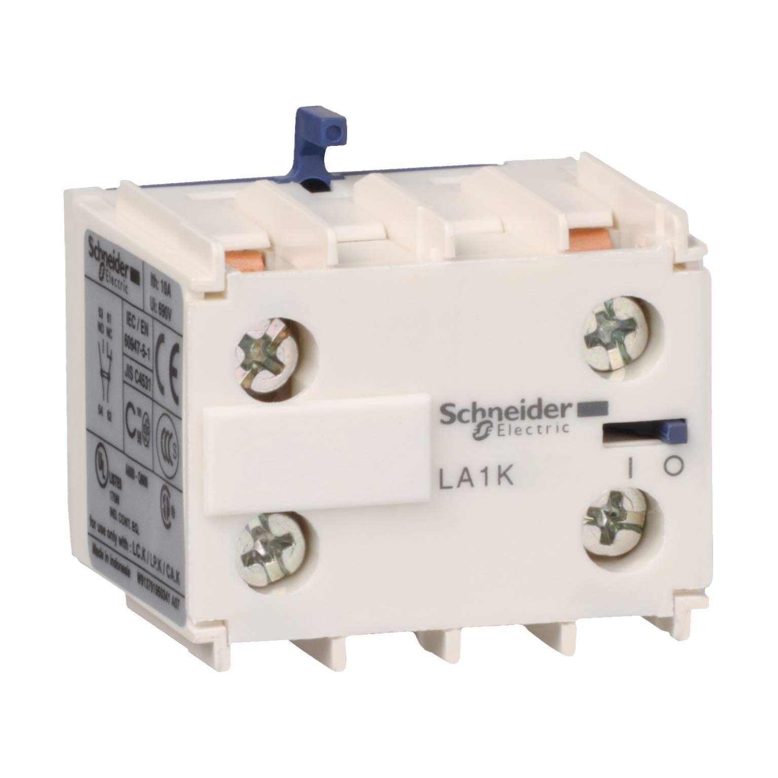 Schneider Electric - TeSys Motor Circuit Breaker - Contactors and Protection Relays Auxiliary Contact - 2 NO, Screw clamp terminals - White - LA1KN20