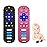 ERSIHUA 2-Pack Silicone Teething Toys for Baby, TV Remote Chew Toy Teethers for 3-6 Months, Baby Sensory Toys for 6 to 12 Months, TV Remote Control Toys for Boys and Girls (Black+Pink)
