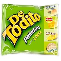 Vista 4 de Detodito Colombiano Limon (paquete de 12) Dos paquetes vienen con cerdo crujiente, papas fritas más crujientes, chips de plátano y Tostiarepa