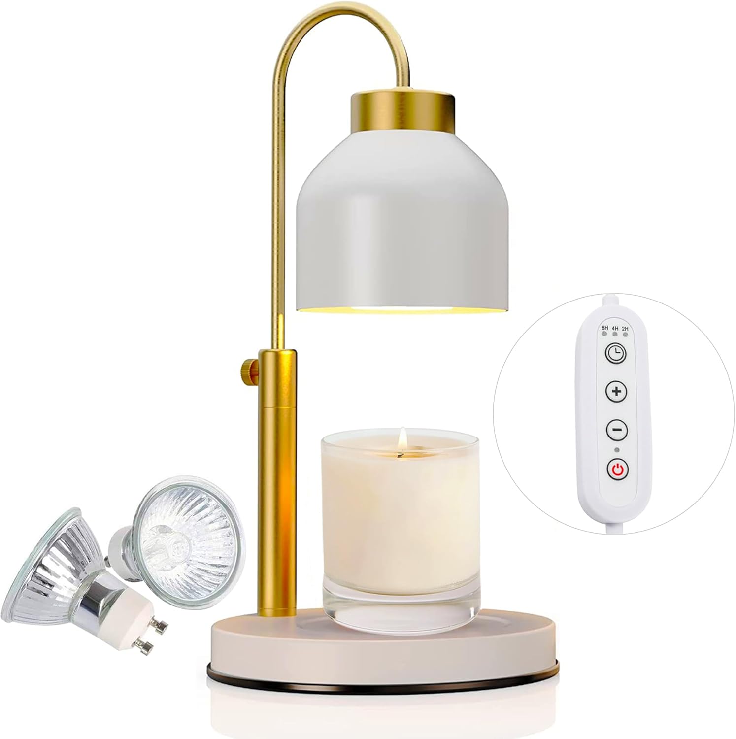ZAHVIA White Candle Warmer Lamp Adjustable Height