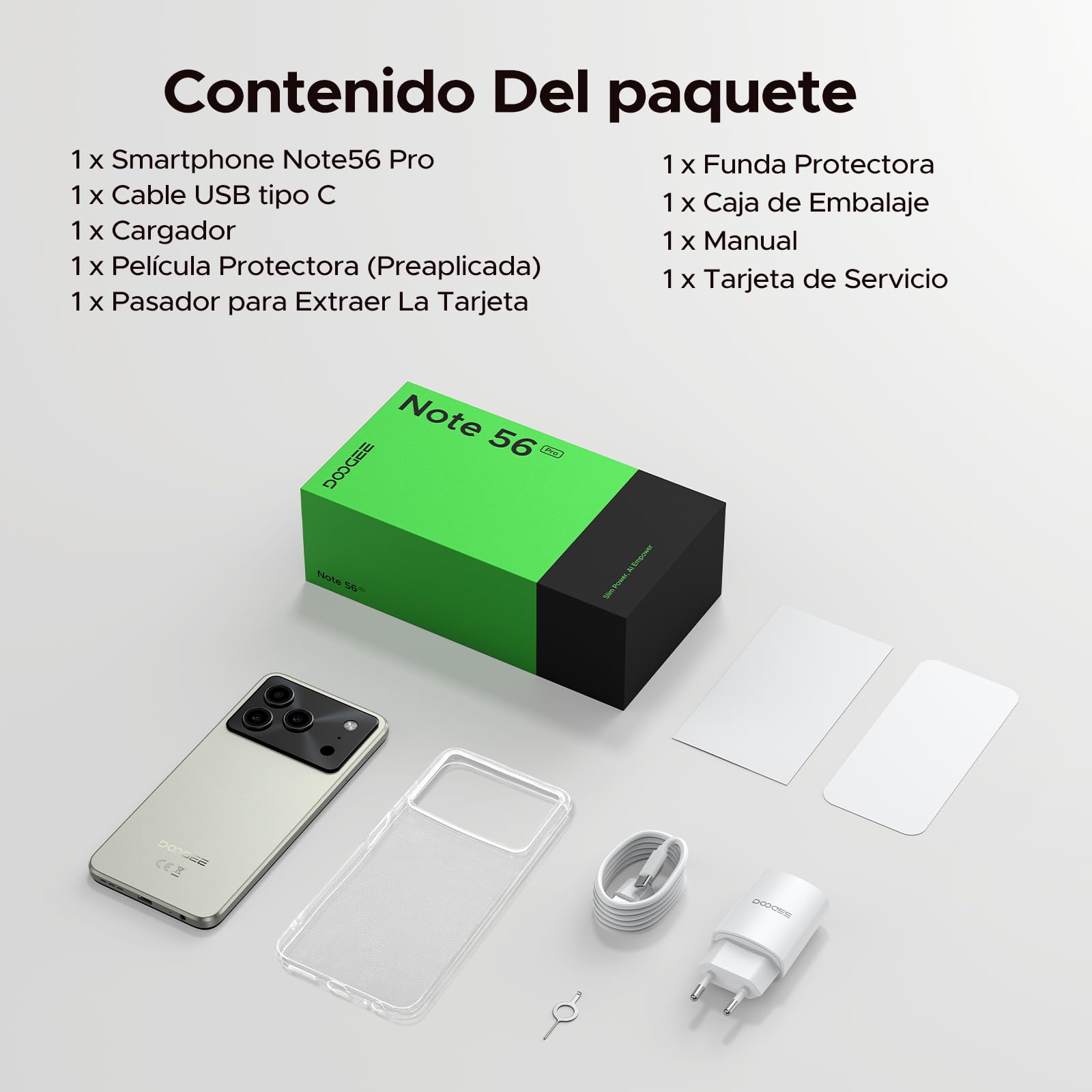 NOTE56PRO Android 16 Telefono Movil Libres, 6150mAh 32GB+128GB/2TB Smartphone, Octa Core Telefonos Moviles HD+ 6,56", Cámara 13MP+8MP Teléfono Móvil, Gemini AI/Dual SIM/Face ID/Widevine L1