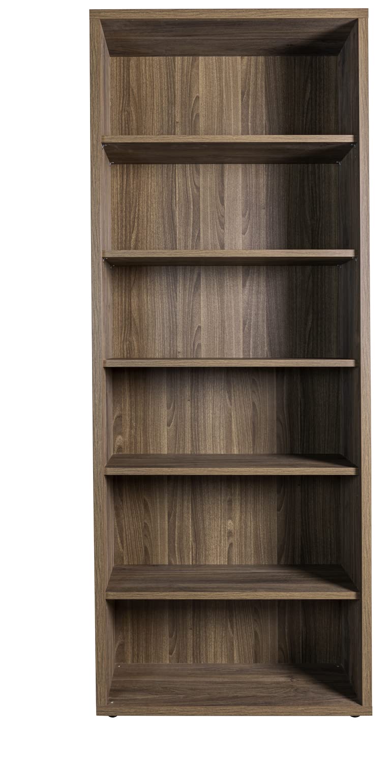 Composad | Libreria Alta della Linea DAVINCI BRERA Con 5 Ripiani Regolabili, Libreria Scaffale Moderna, (LxAxP) 81,60x217,50x35,70 cm, Noce Brera, Soggiorno, Studio, Ufficio, Made in Italy