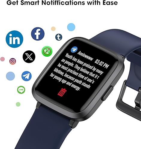 Miniatura 41 de Reloj de seguimiento de actividad física con monitor de frecuencia cardíaca, rastreador de actividad con podómetro, monitor de sueño, contador