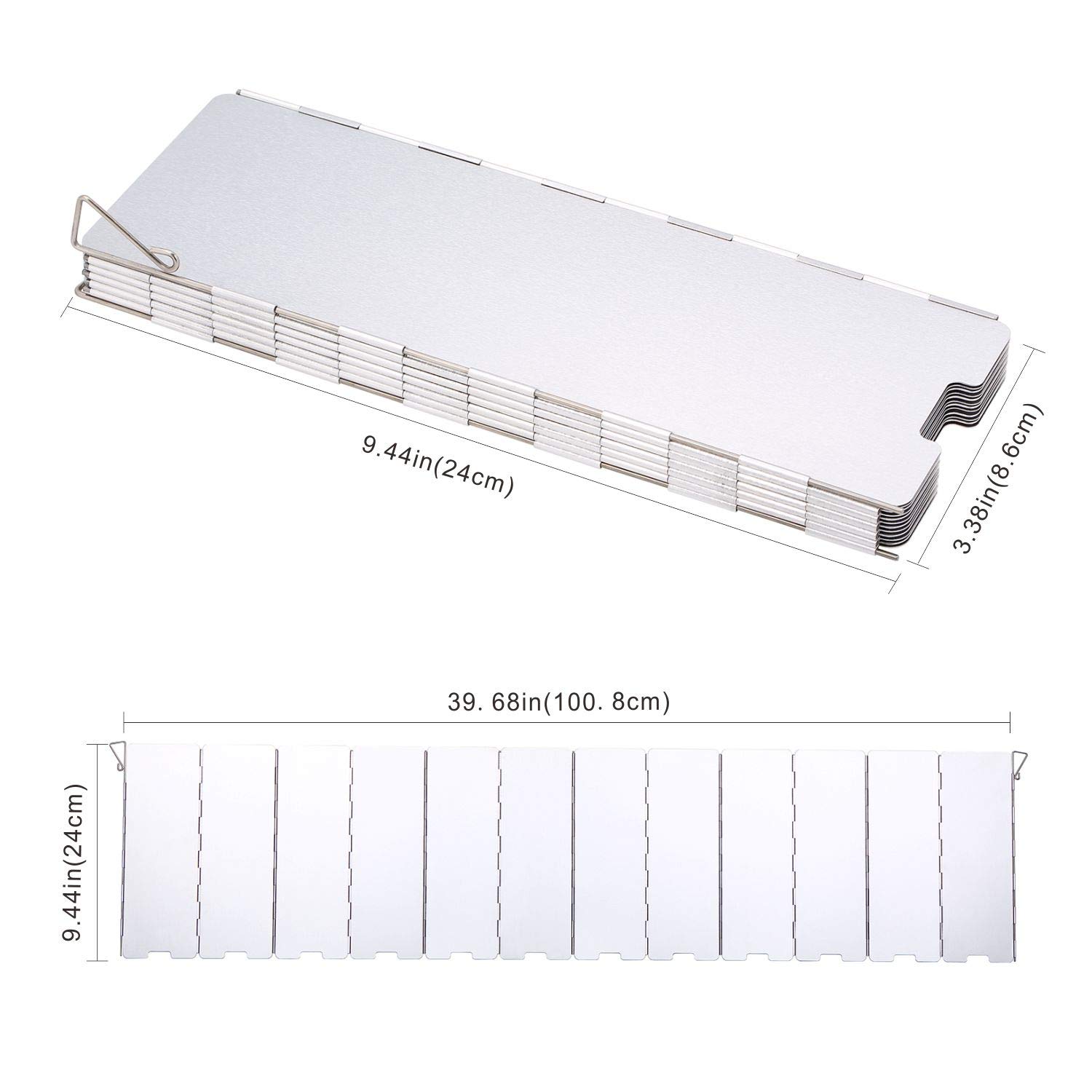 Faltbarer Windschutz für Gaskocher 10/12-Lamellen Aluminium Gaskocher Windschutz Outdoor Campingkocher Windschutzscheibe Windblockade für Camping Picknick BBQ
