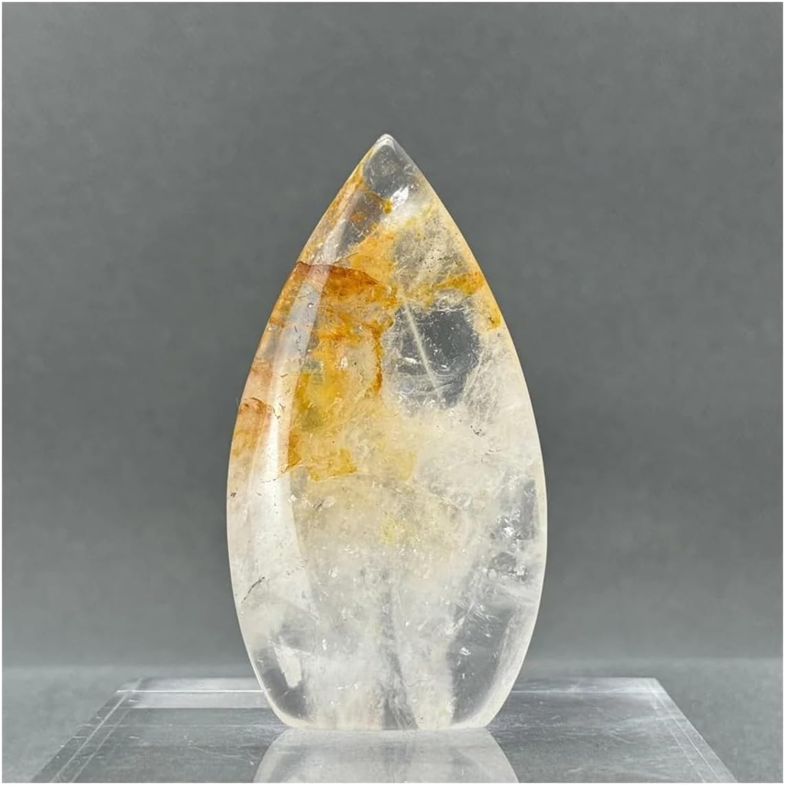 Crystal Stone Natural Crystal Red Free-Form Torch Home Ornament Crystal Stone Holder Necklace(105g 82mm)