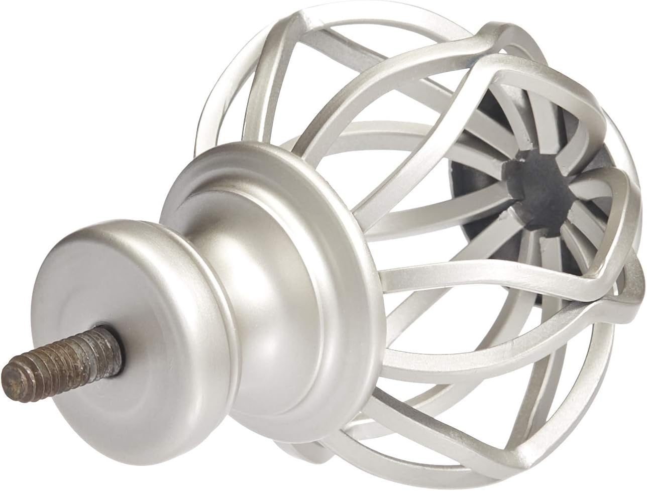  Basics Lattice Cage Curtain Rod Finials, Set of Two, Nickel : Home & Kitchen