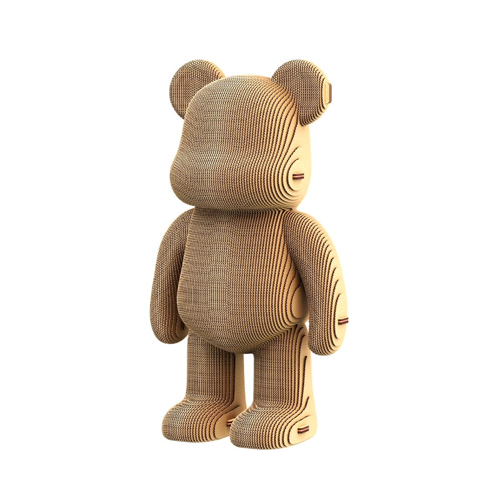 Ours Arty Bear Puzzle 3D en Carton – Maquette à Monter | 186 Pièces, 22 × 18 × 14 cm – Kit Sculpture DIY à Peindre, Matériaux Recyclés, Ados & Adultes, Idée Cadeau Déco